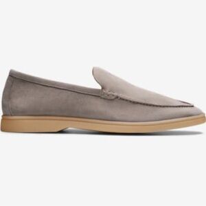 Suitsupply Grey Suede Loafers with Tan Sole